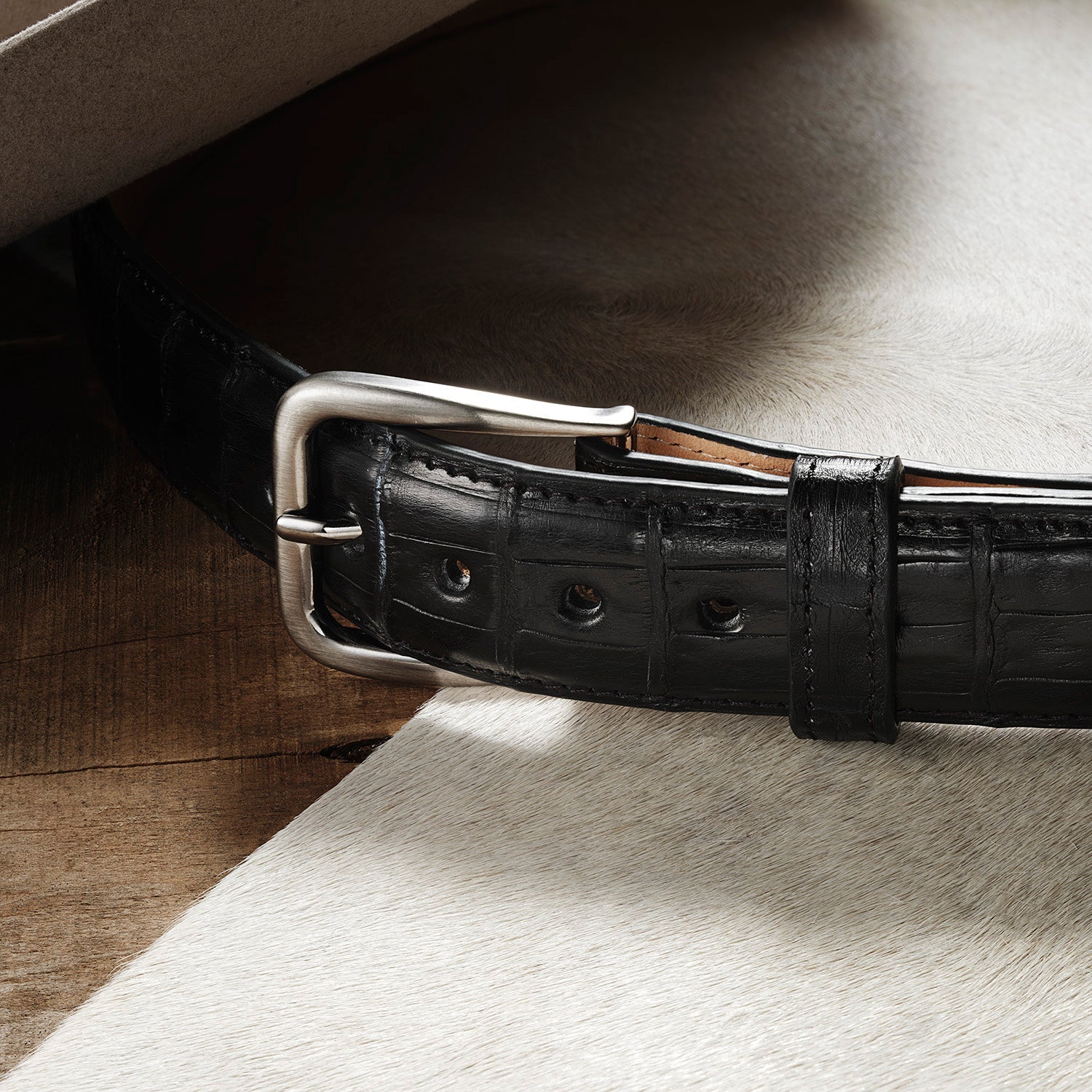 Stetson Caiman Western Tab Belt - 1 1/4" Width