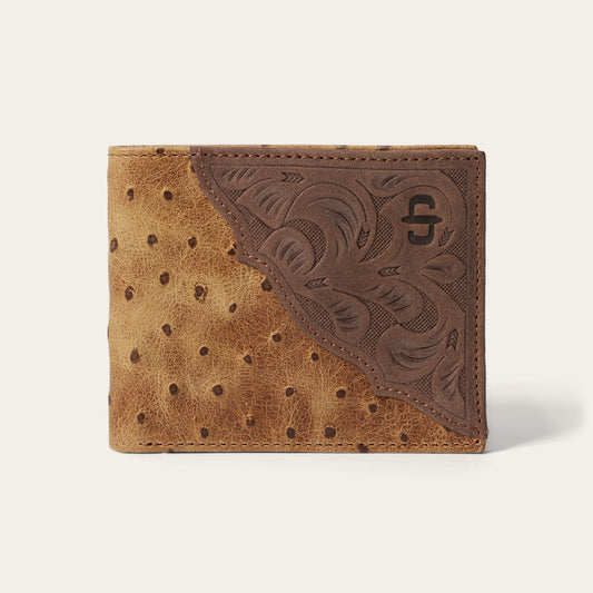 Stetson Tooled Embossed Ostrich Bi-Fold Wallet