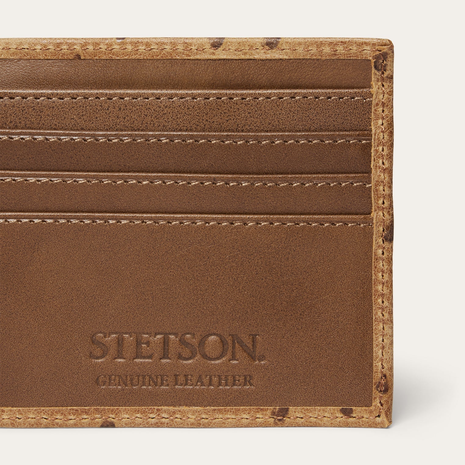 Stetson Tooled Embossed Ostrich Bi-Fold Wallet