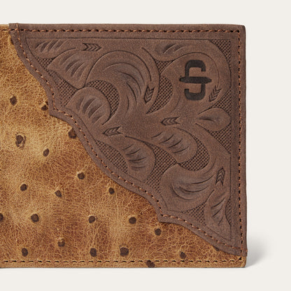Stetson Tooled Embossed Ostrich Bi-Fold Wallet