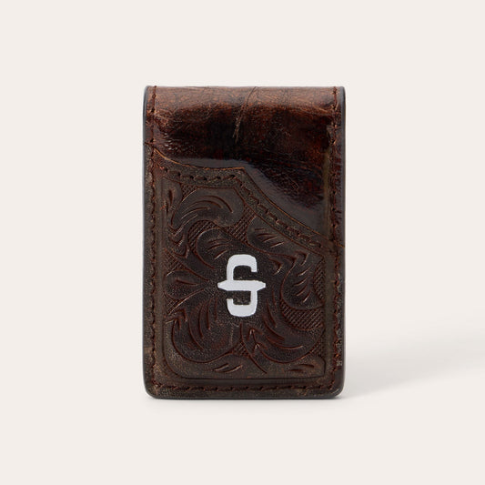Stetson Tooled Embossed Croco Money Clip