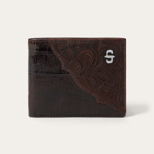 Stetson Tooled Embossed Croco Bi-Fold Wallet