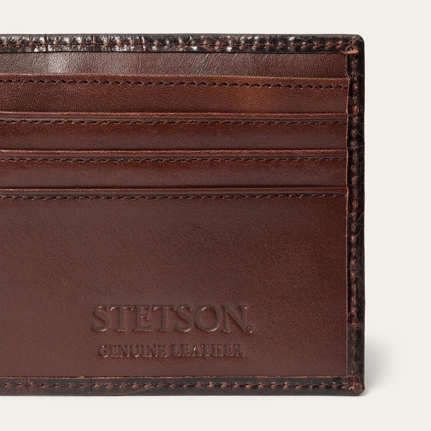 Stetson Tooled Embossed Croco Bi-Fold Wallet