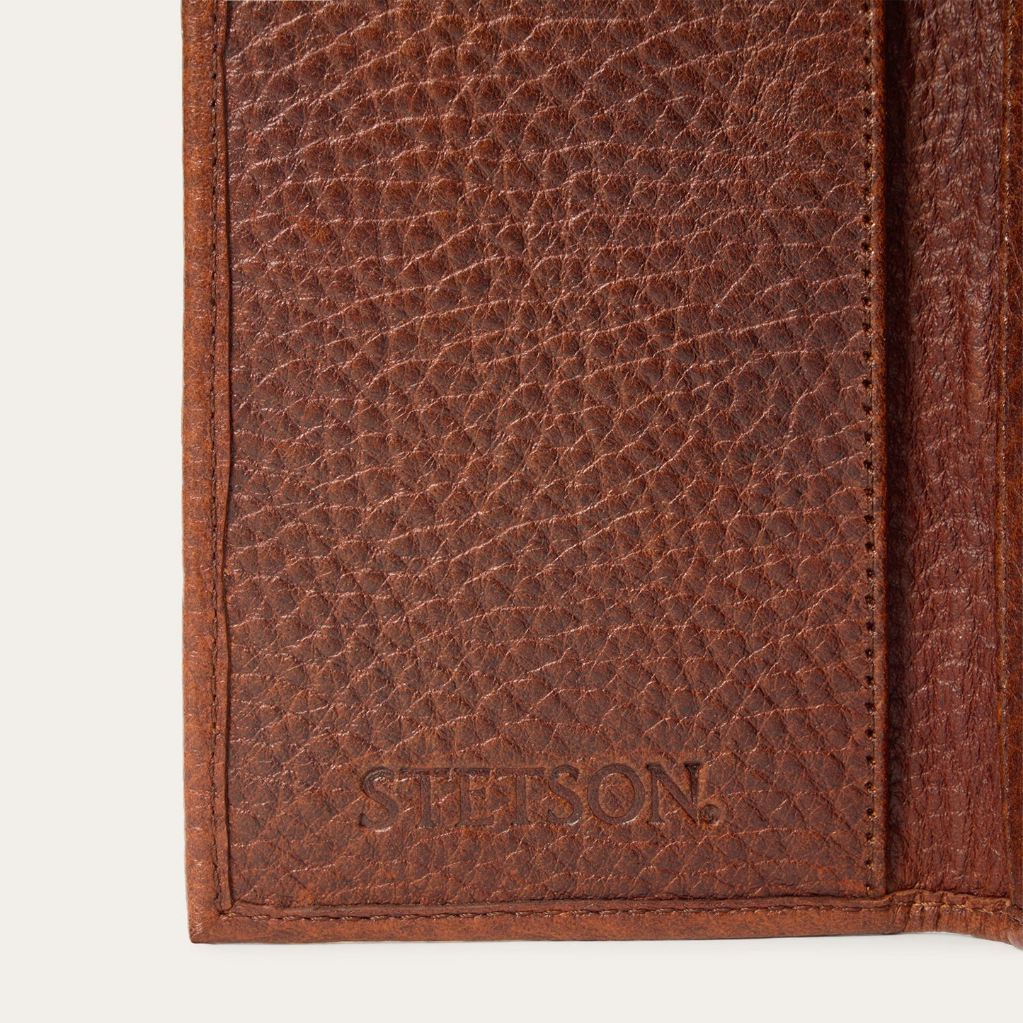 Stetson Bison Leather Stetson Rivet Checkbook Wallet