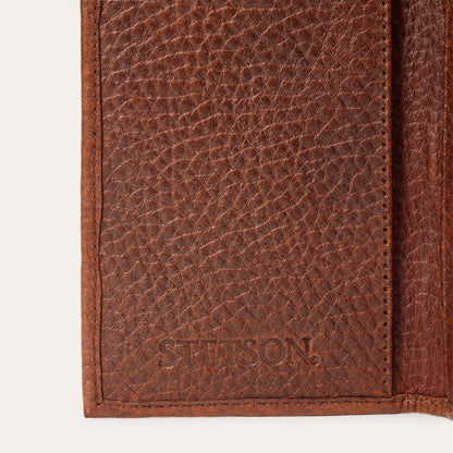 Stetson Bison Leather Stetson Rivet Checkbook Wallet