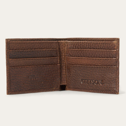 Stetson Bison Leather Stetson Rivet Bi-Fold Wallet