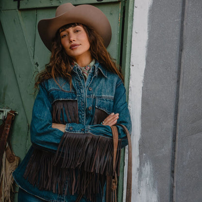 Stetson Dark Denim Fringe Jacket