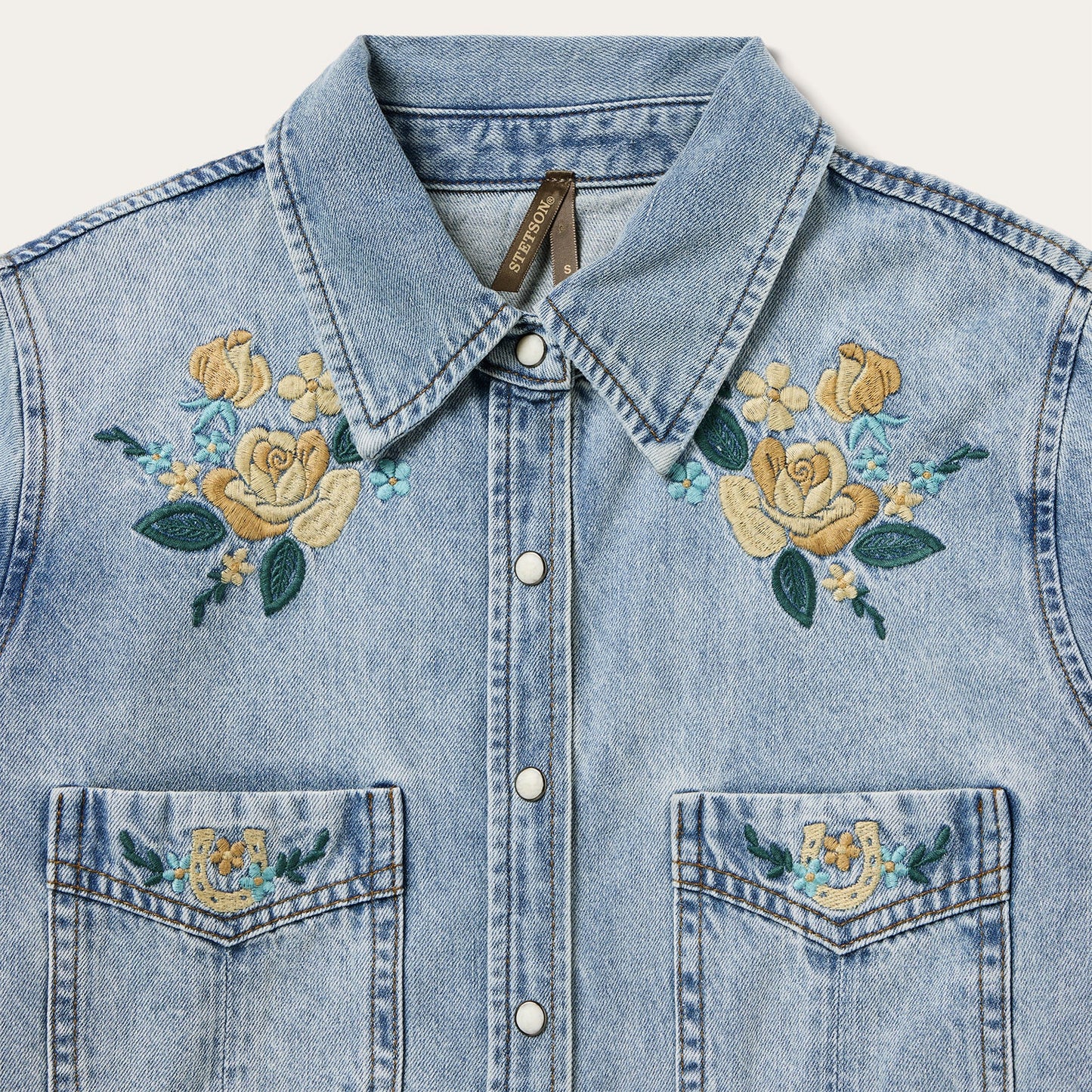 Stetson Embroidered Loose Fit Denim Shirt