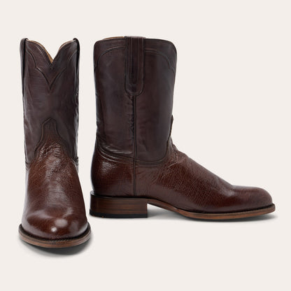 Stetson Clay Smooth Ostrich Roper Boots
