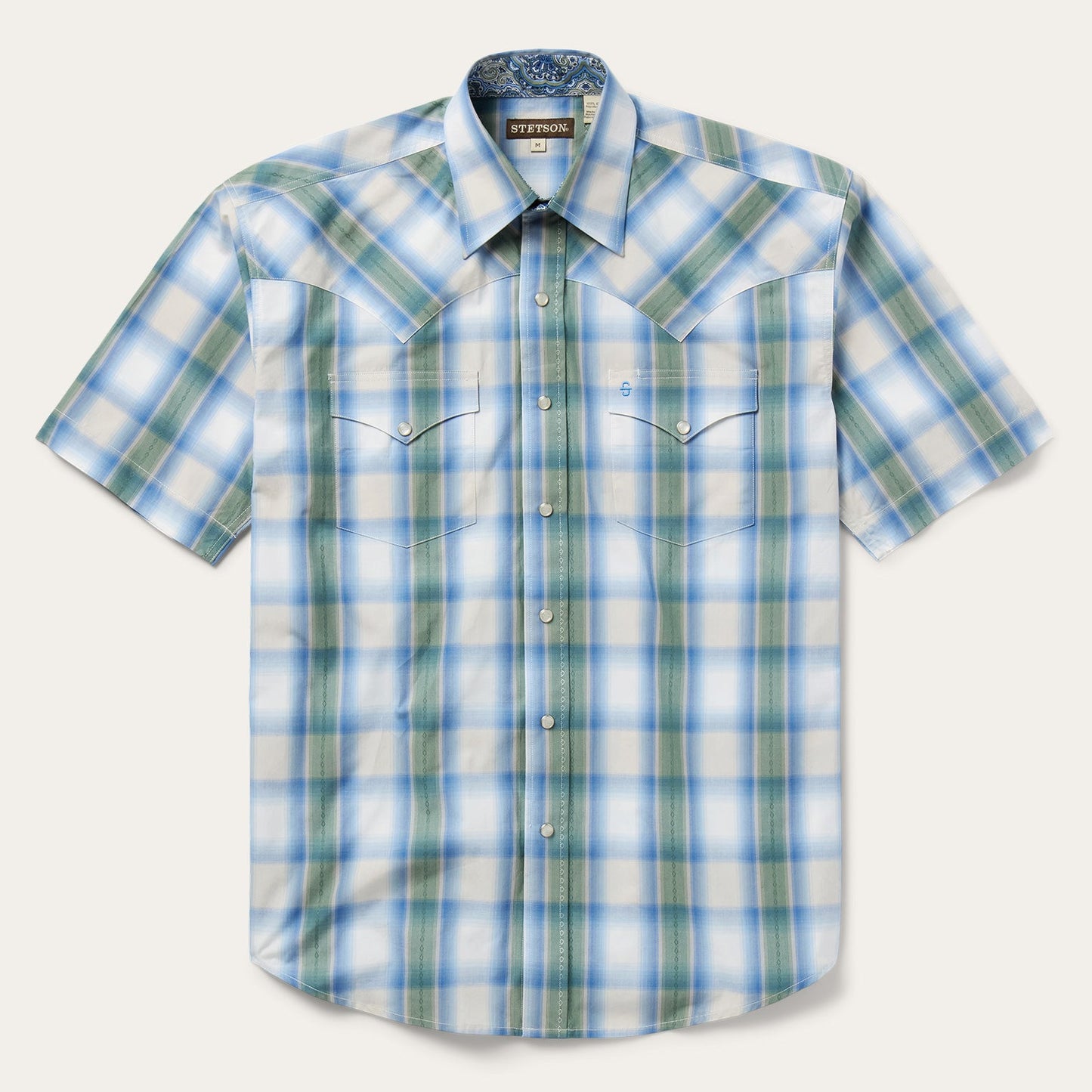 Stetson Moss Plaid Short-Sleeve Western Shirt