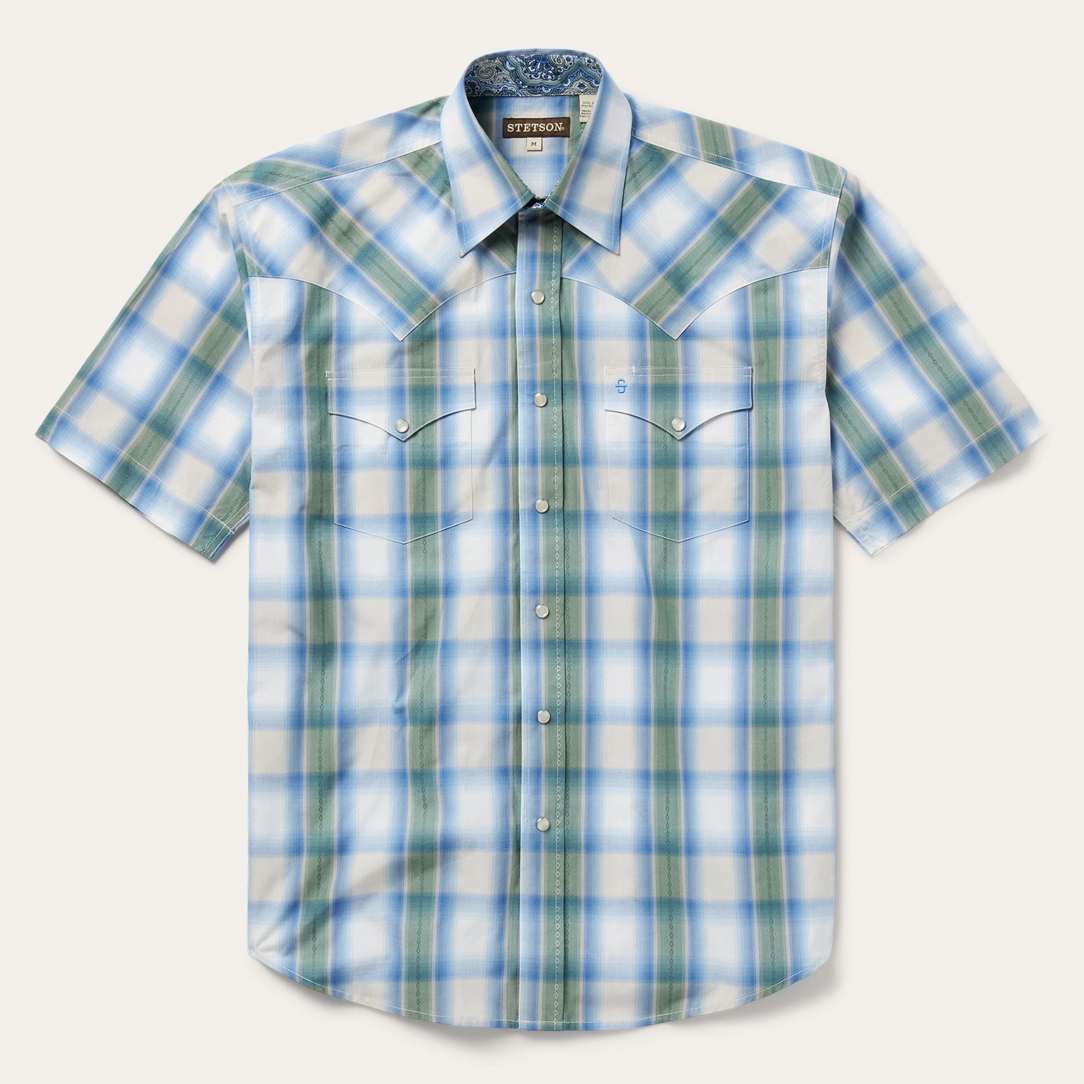 Stetson Moss Plaid Short-Sleeve Western Shirt