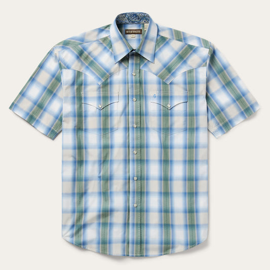 Stetson Moss Plaid Short-Sleeve Western Shirt