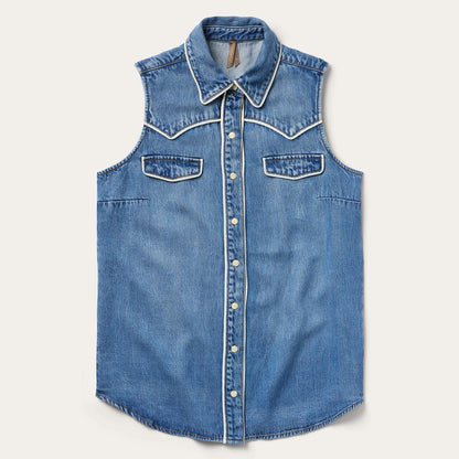 Stetson Sleeveless Denim Western Shirt