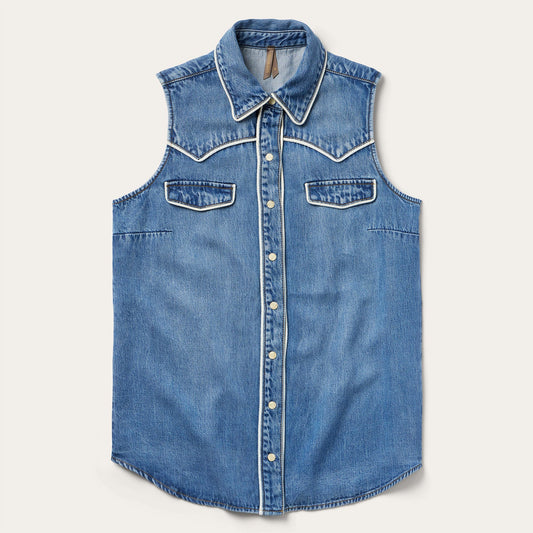 Stetson Sleeveless Denim Western Shirt