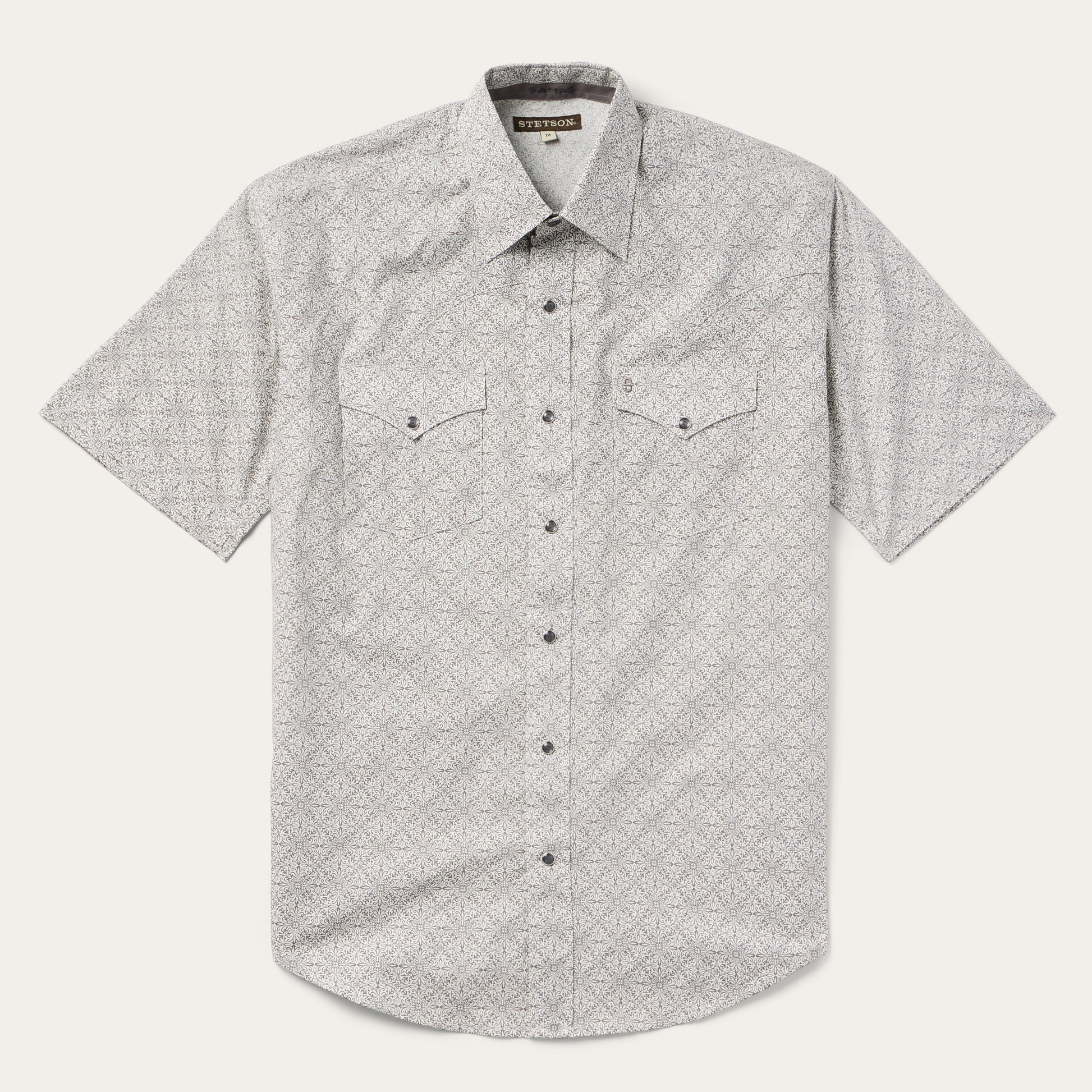Stetson Pewter Filigree Short-Sleeve Western Shirt