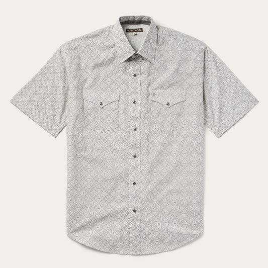 Stetson Pewter Filigree Short-Sleeve Western Shirt