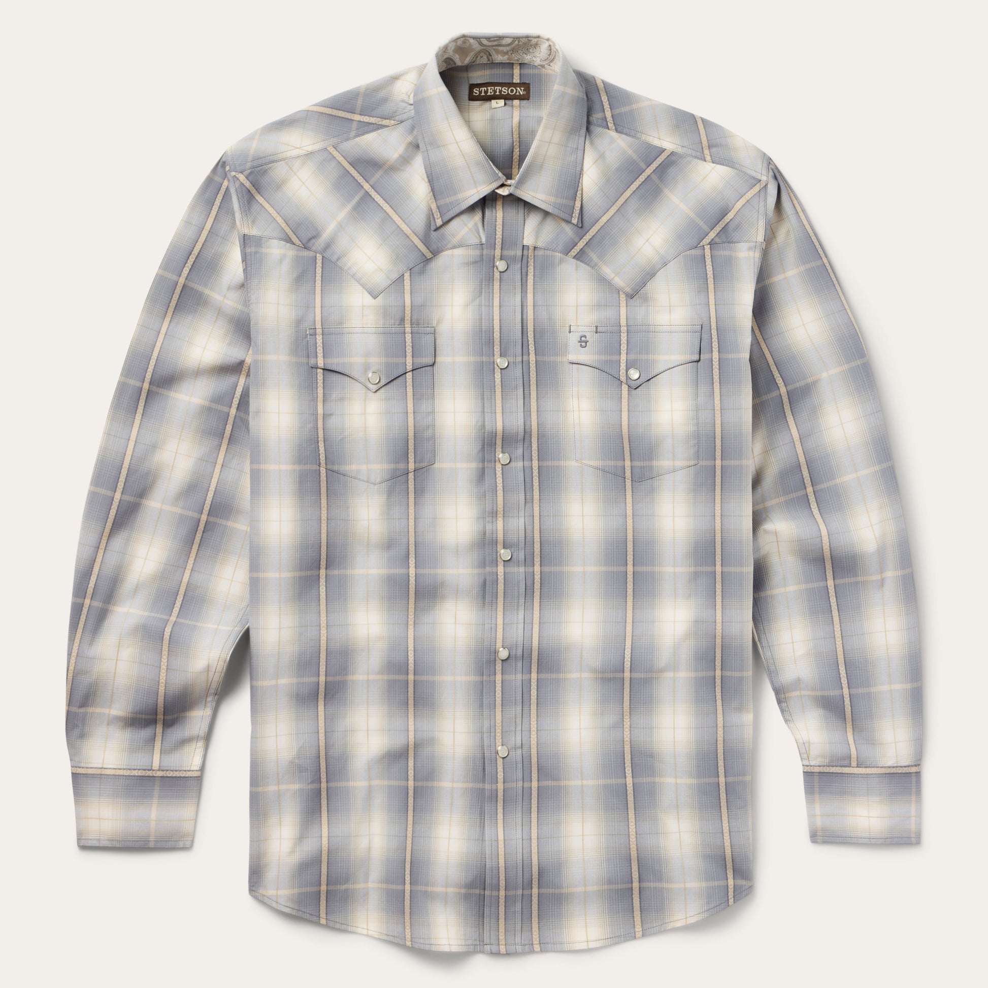 Stetson Smoke Diamonds Plaid Western Shirt
