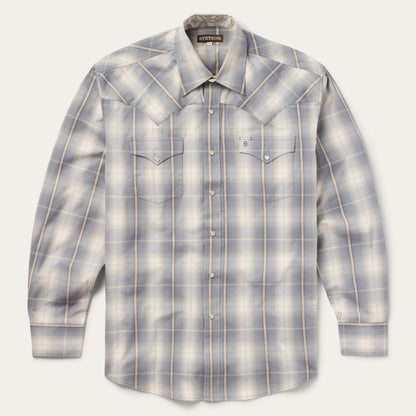 Stetson Smoke Diamonds Plaid Western Shirt