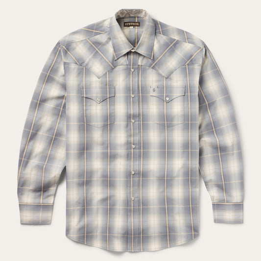 Stetson Smoke Diamonds Plaid Western Shirt