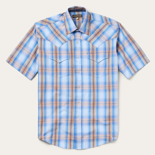 Stetson Sunrise Plaid Short-Sleeve Western Shirt