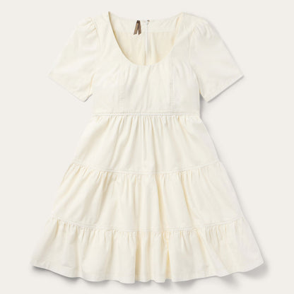 Stetson Cream Denim Tiered Dress