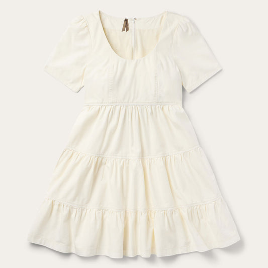 Stetson Cream Denim Tiered Dress