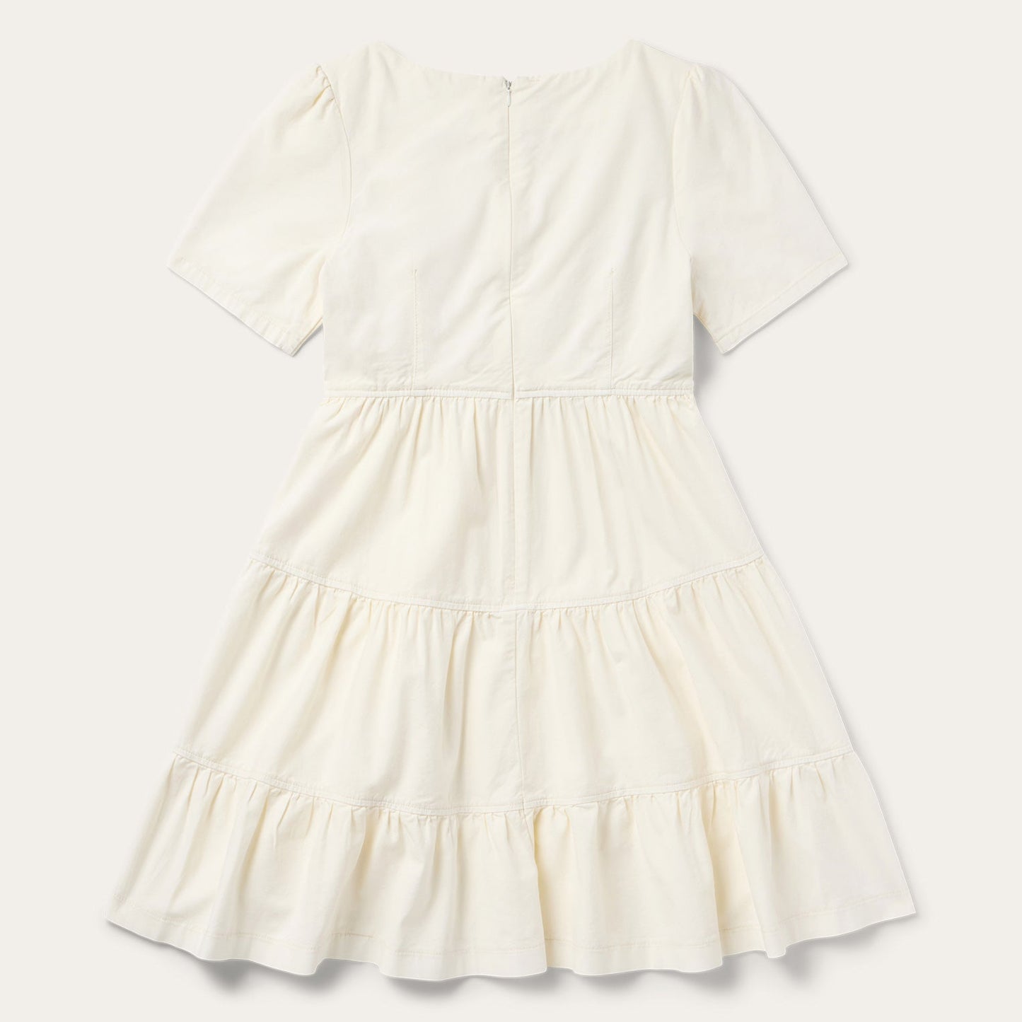Stetson Cream Denim Tiered Dress