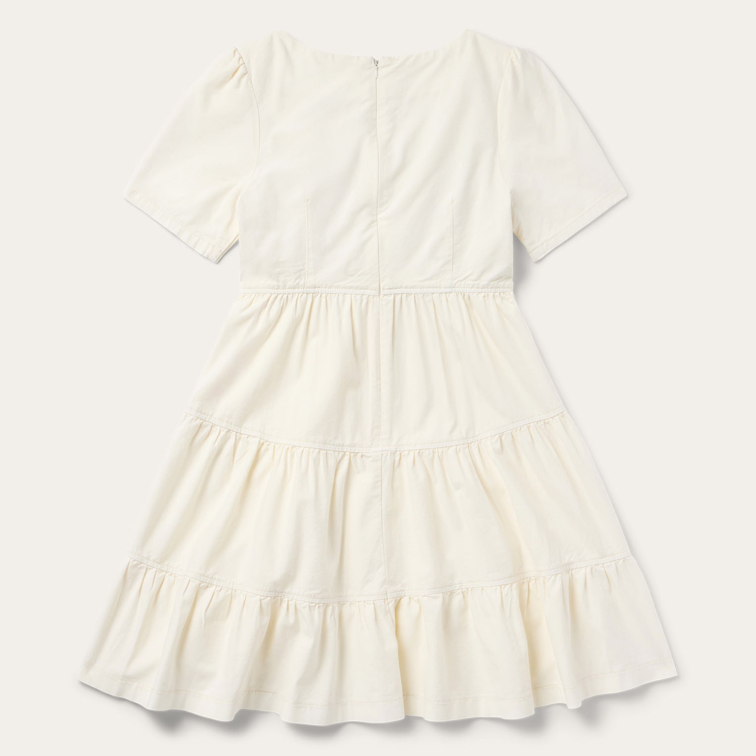Stetson Cream Denim Tiered Dress