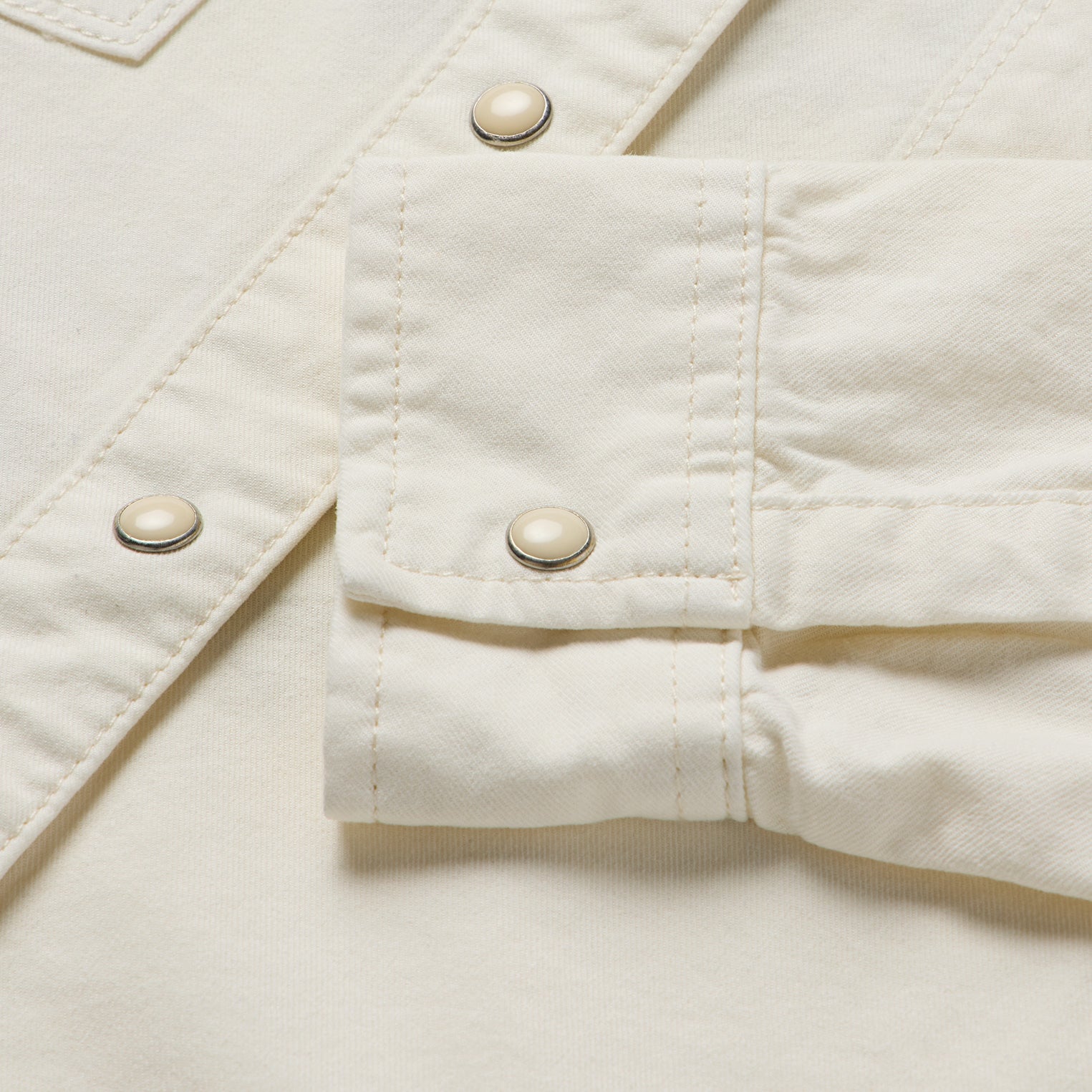 Stetson Embroidered Cream Denim Cropped Shirt