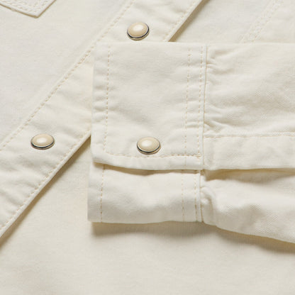 Stetson Embroidered Cream Denim Cropped Shirt
