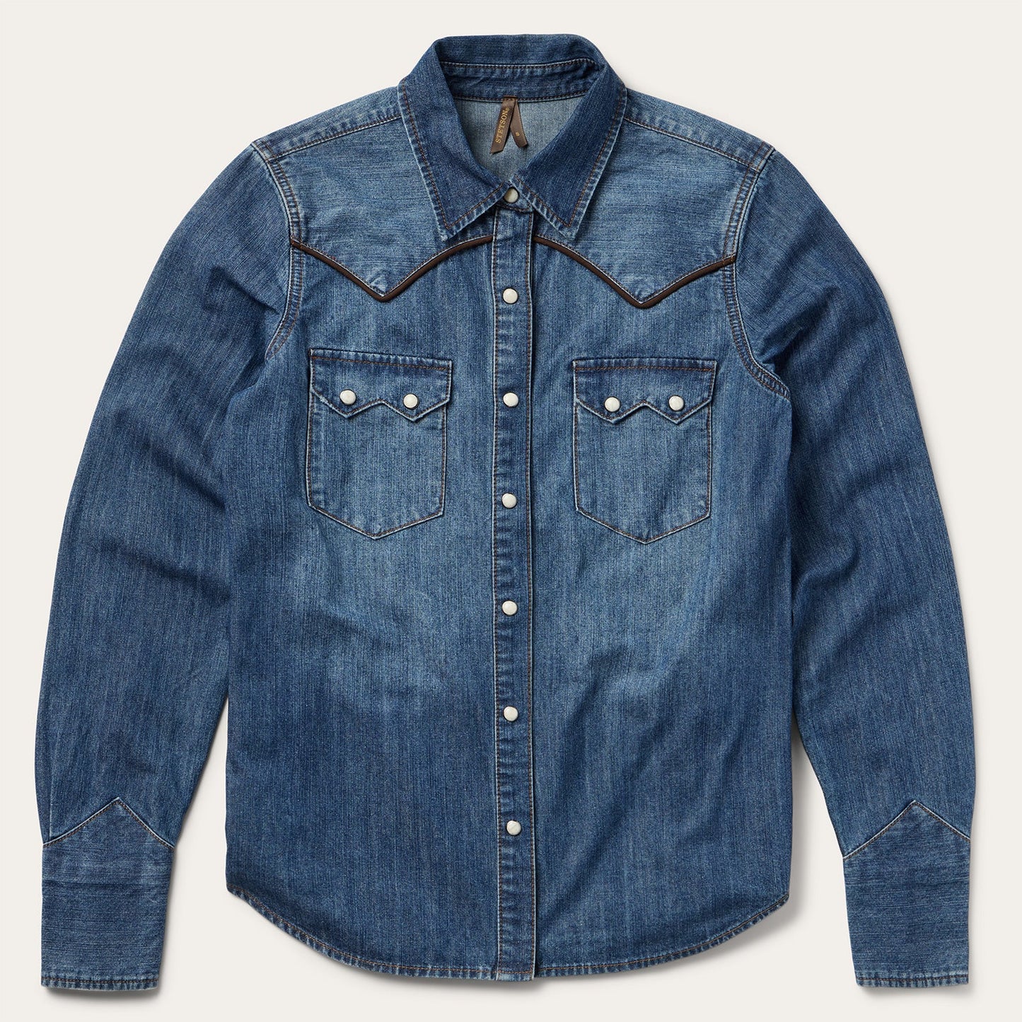 Stetson Piped Dark Denim Western Shirt