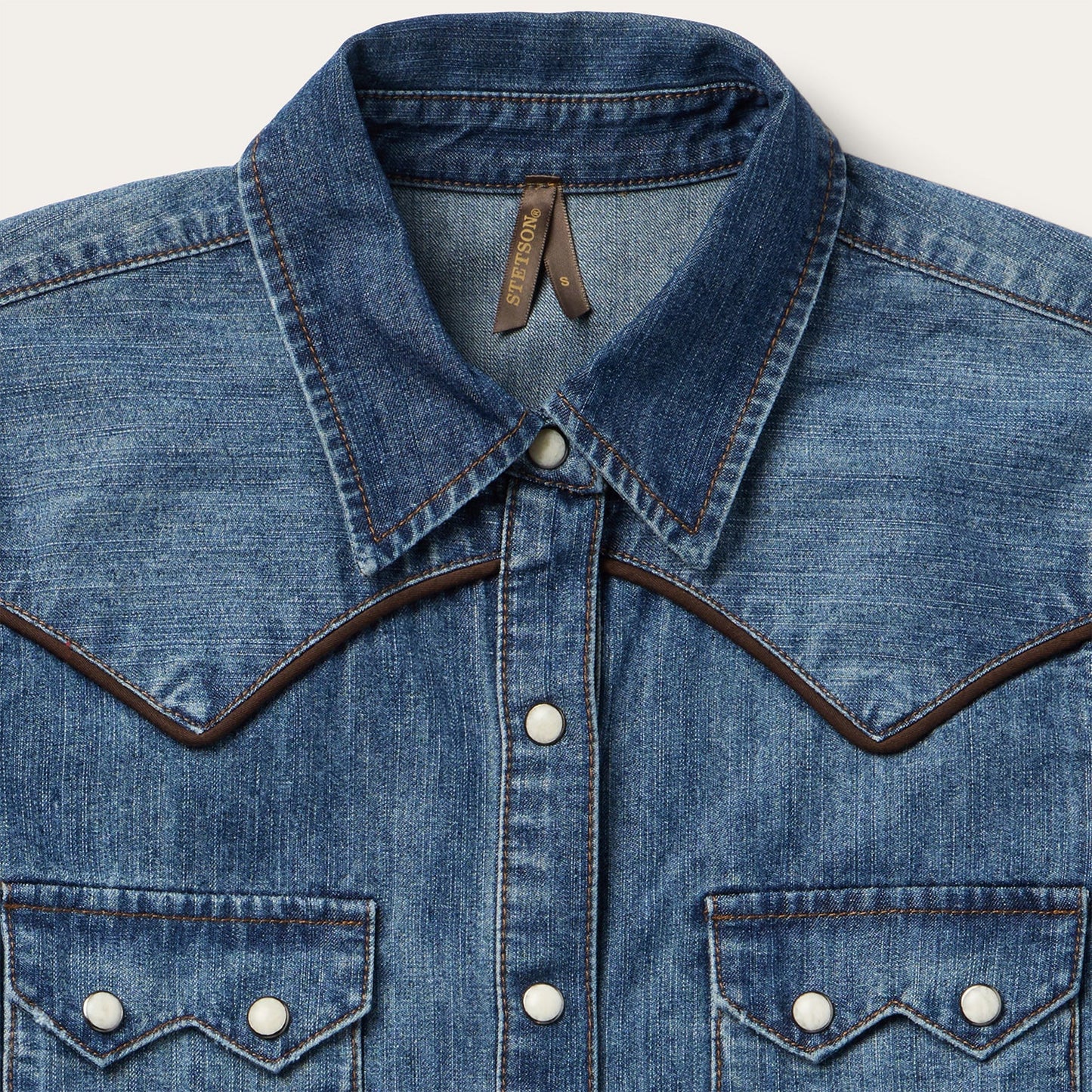 Stetson Piped Dark Denim Western Shirt