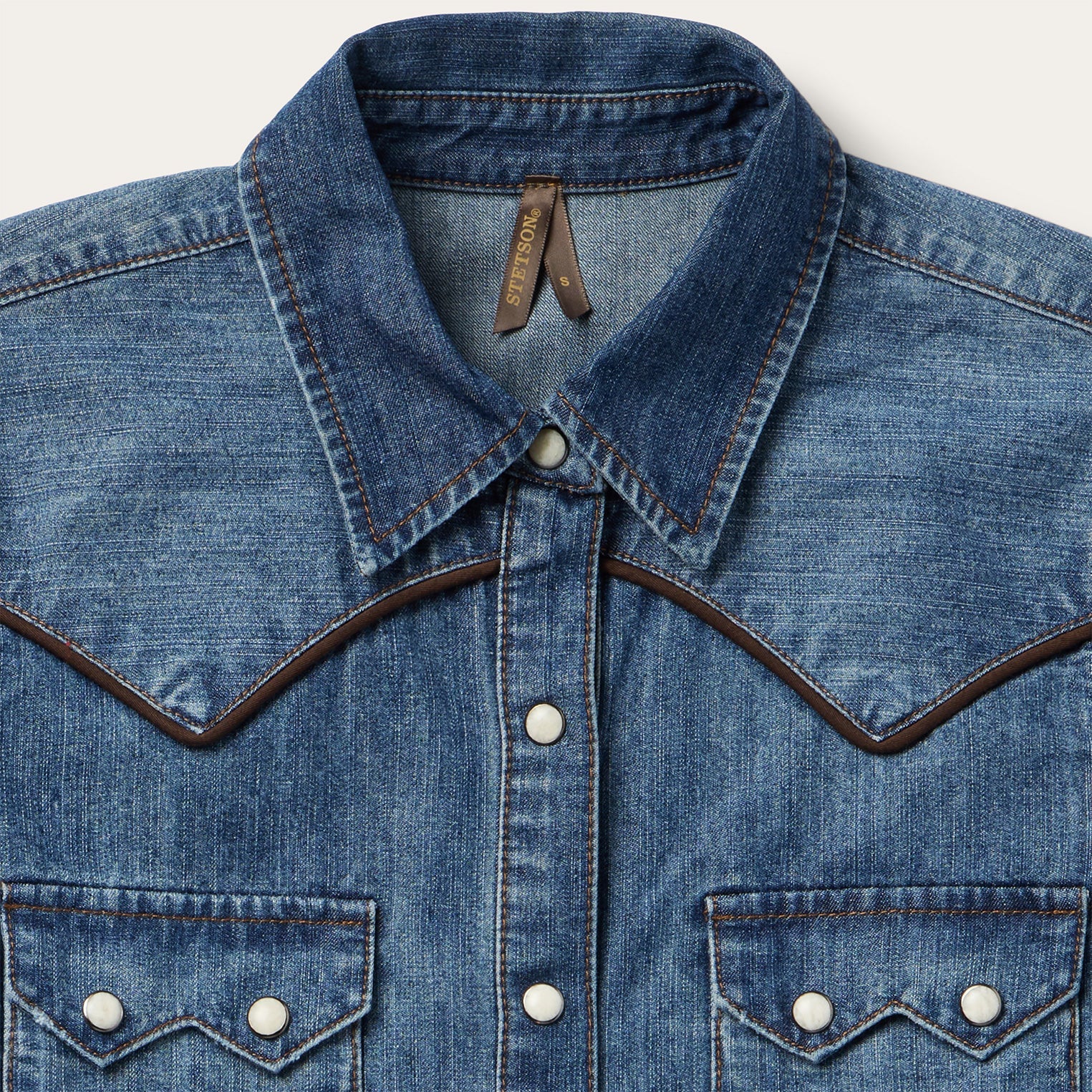 Stetson Piped Dark Denim Western Shirt