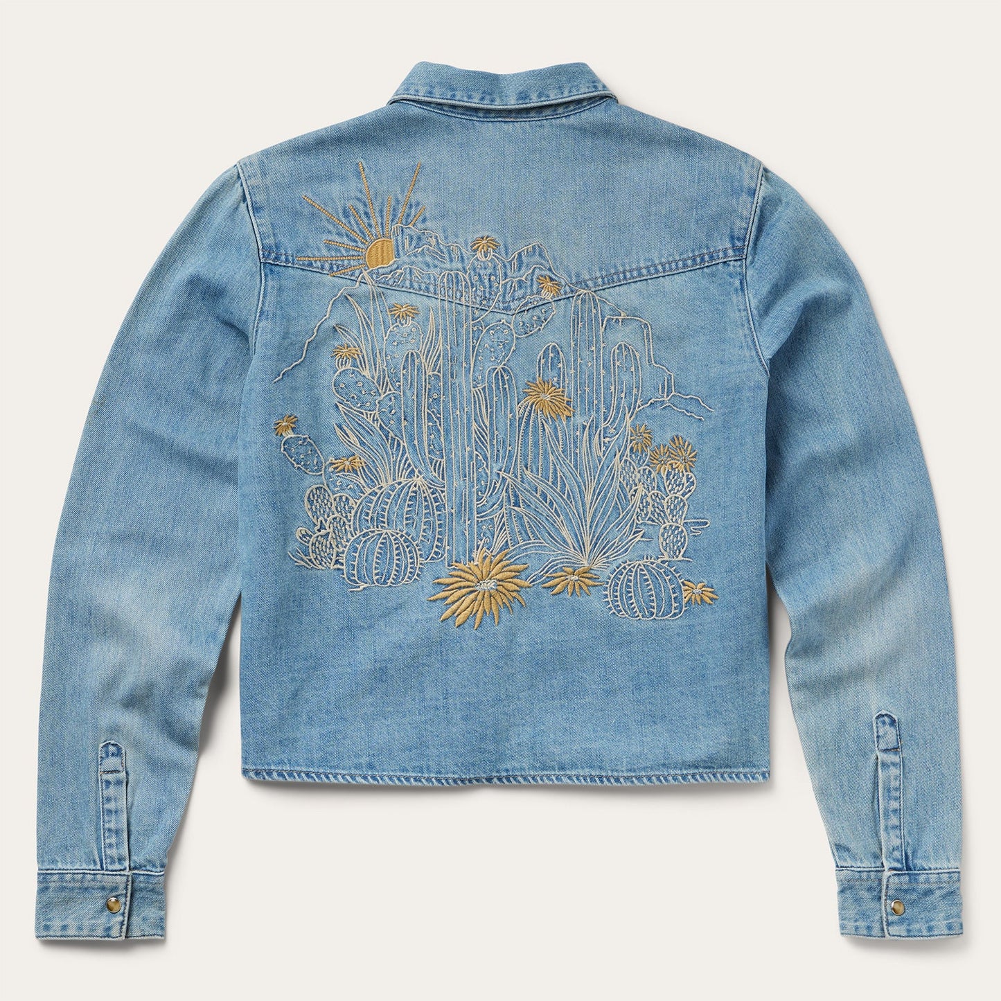 Stetson Embroidered Denim Cropped Shirt