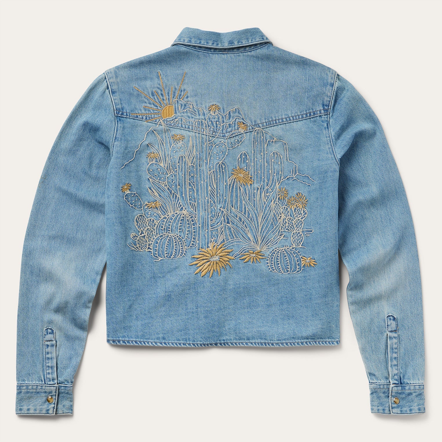 Stetson Embroidered Denim Cropped Shirt
