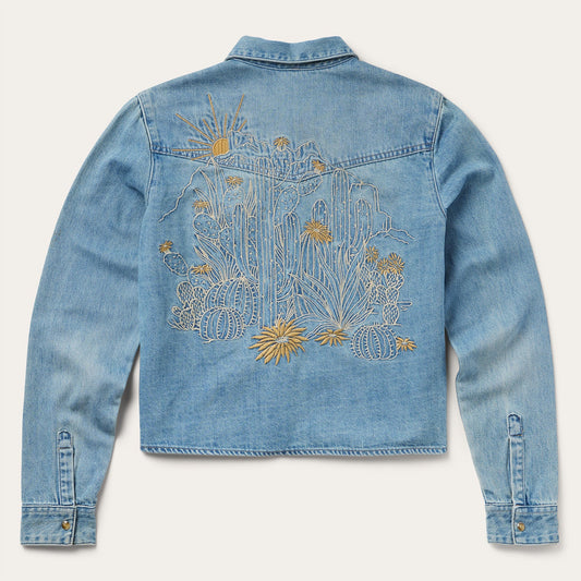 Stetson Embroidered Denim Cropped Shirt