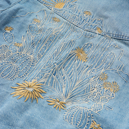 Stetson Embroidered Denim Cropped Shirt