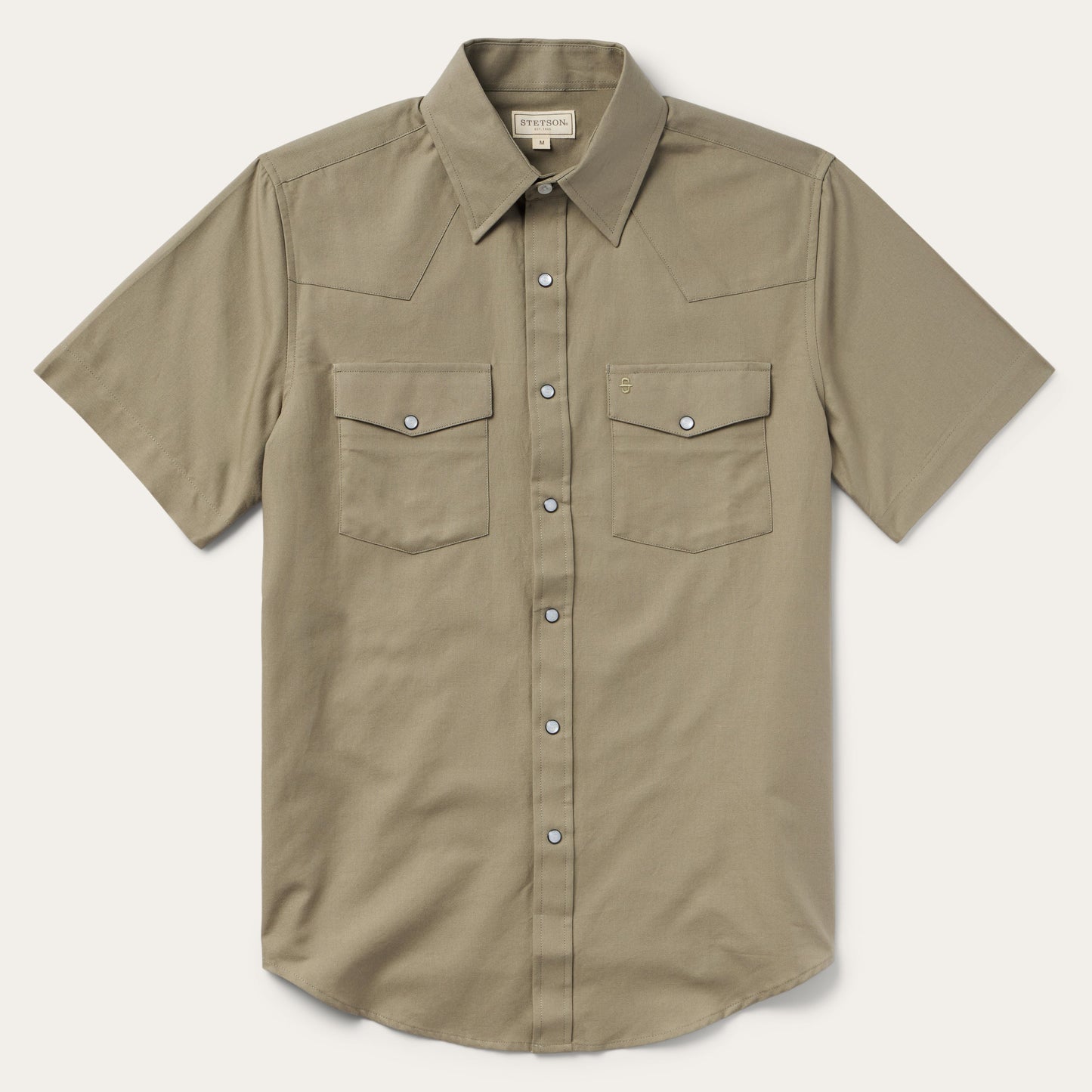 Stetson Olive Oxford Short Sleeve Western Shirt