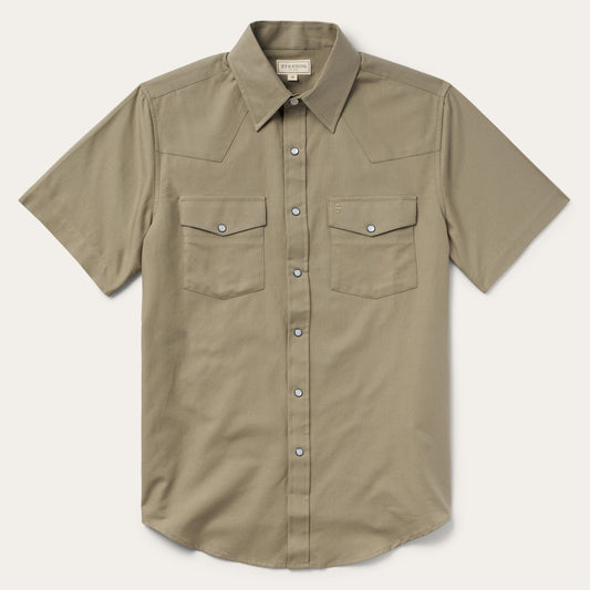 Stetson Olive Oxford Short Sleeve Western Shirt