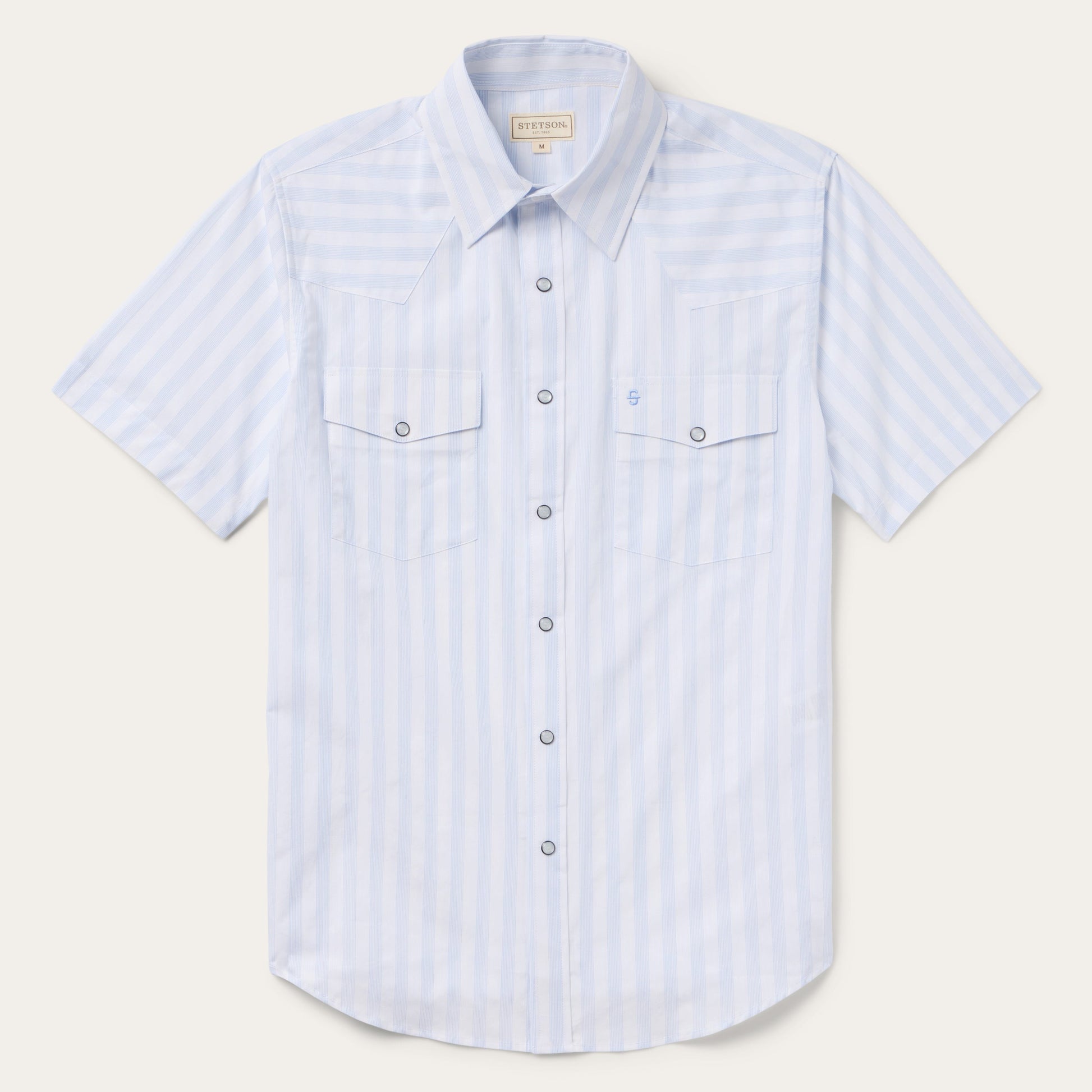 Stetson Stripe Oxford Short Sleeve Western Shirt