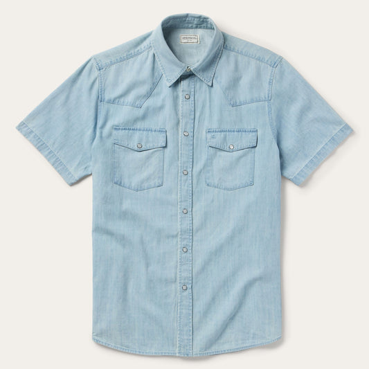 Stetson Chambray Oxford Short Sleeve Western Shirt
