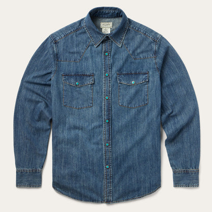 Stetson Turquoise Snap Lightweight Denim Shirt