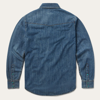 Stetson Turquoise Snap Lightweight Denim Shirt