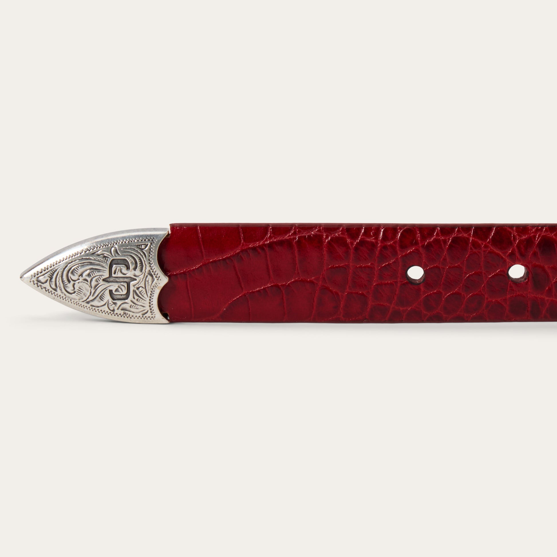 Stetson Croco Print Tapered Belt