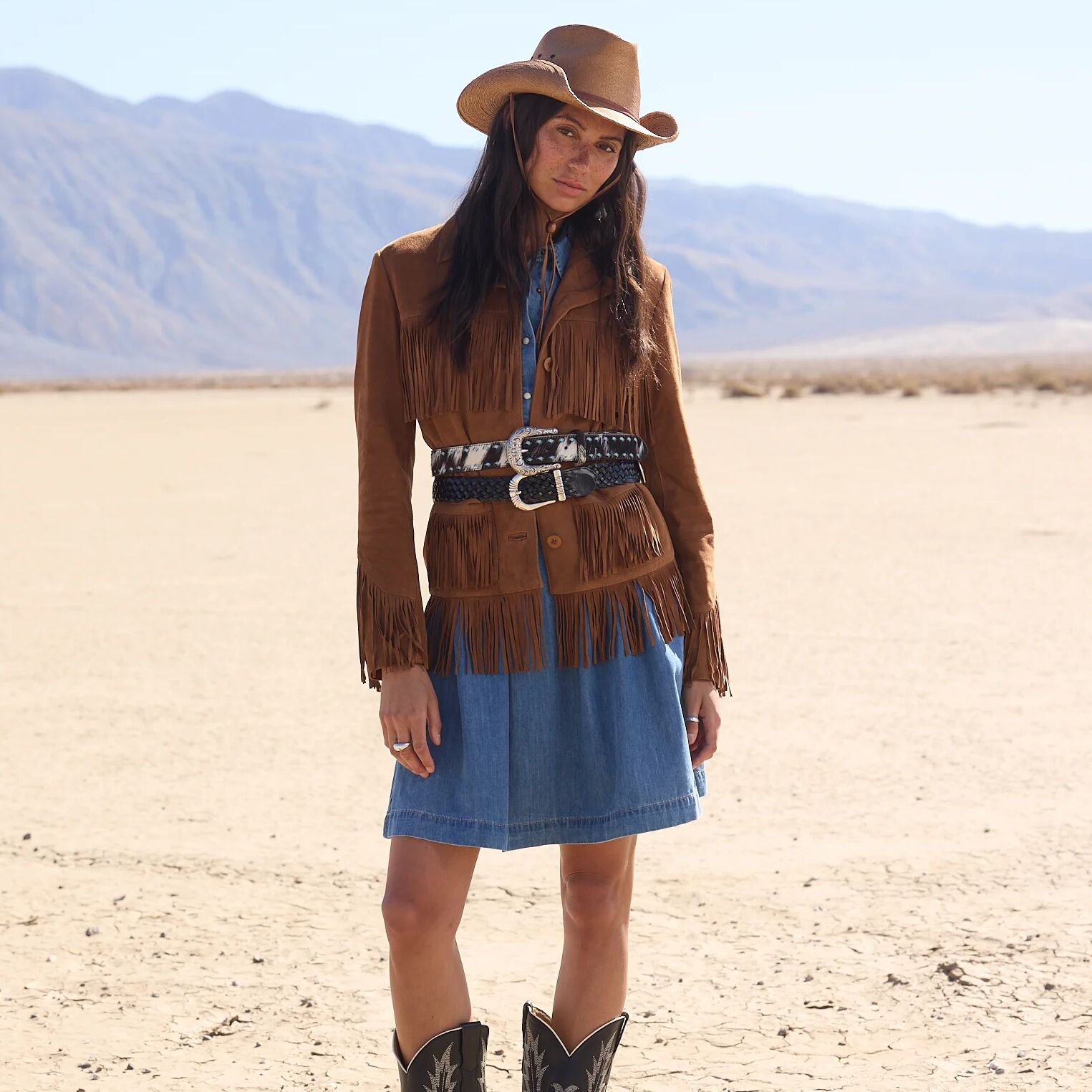 Stetson Hair-On-Hide Laced Belt