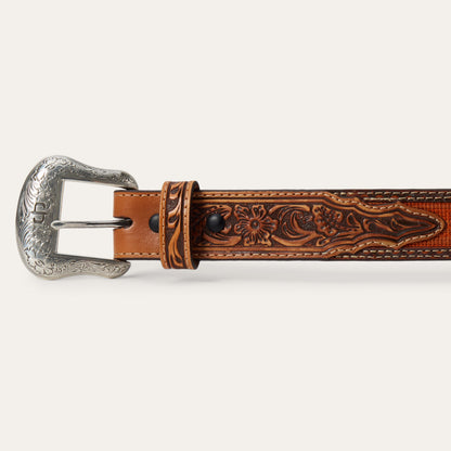 Stetson Tooled Tab Embroidered Belt