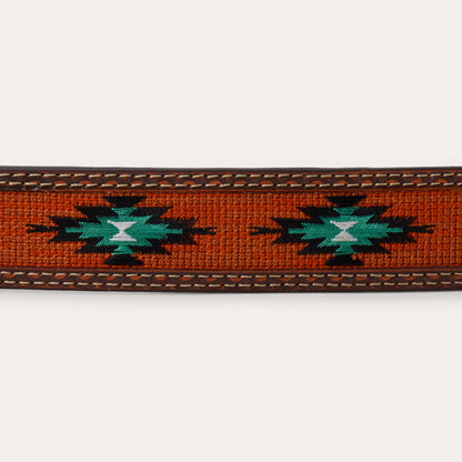Stetson Tooled Tab Embroidered Belt